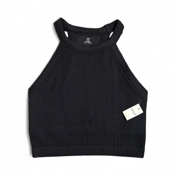 Aerie Black Ribbed Tank Top - Picture 1 of 4